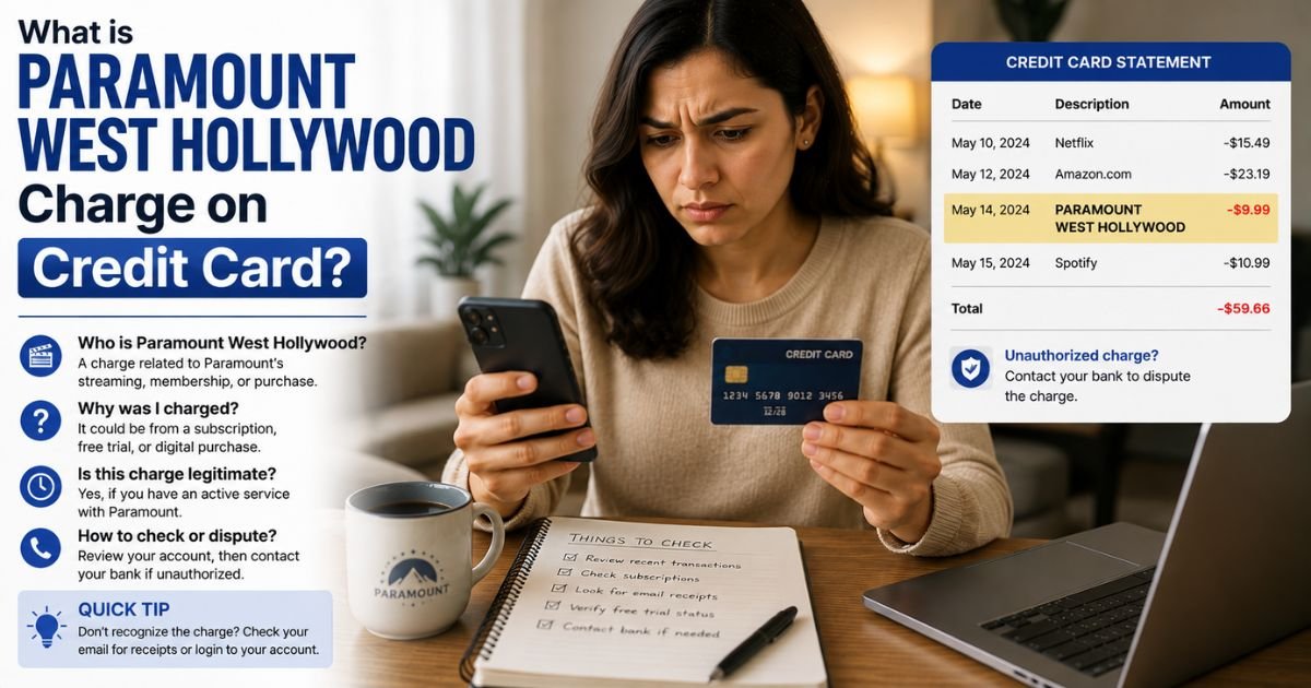 Paramount West Hollywood Charge on Credit Card