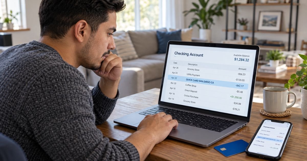 Quick Card San Diego Charge on Bank Statement