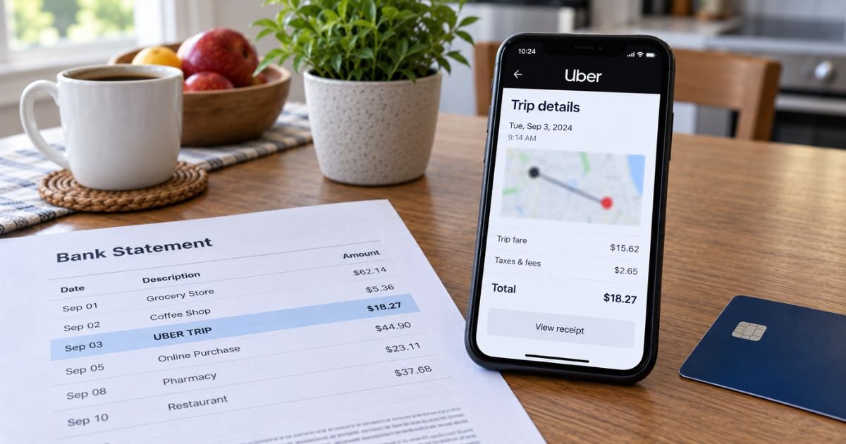 Uber Trip Charge on Bank Statement