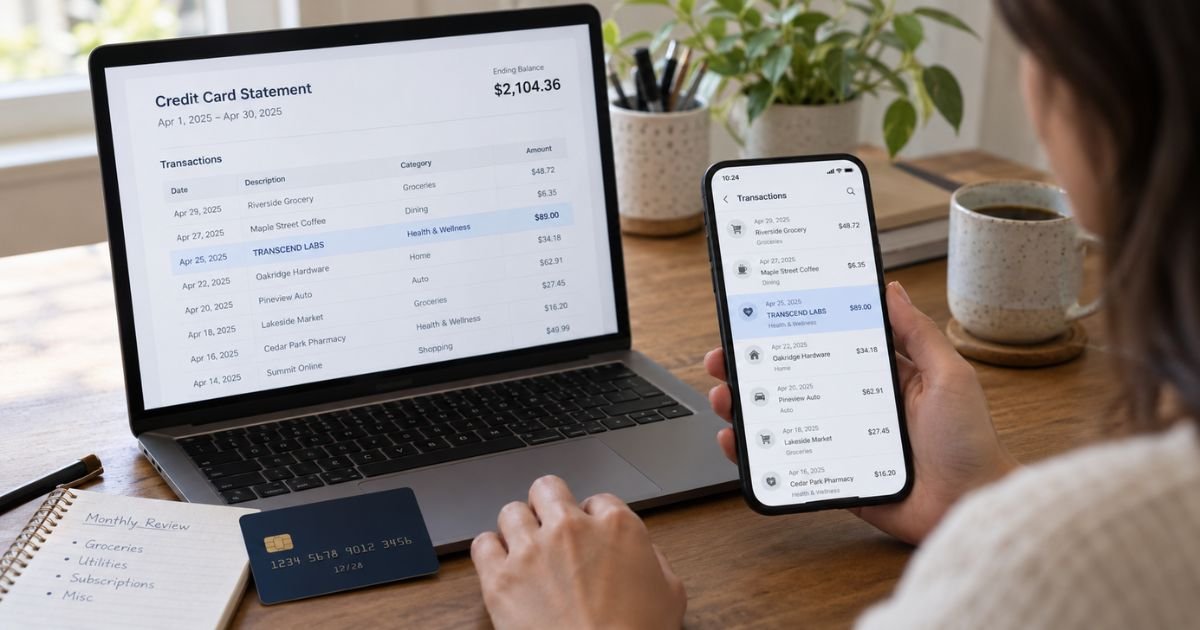 Transcend Labs Charge on Credit Card