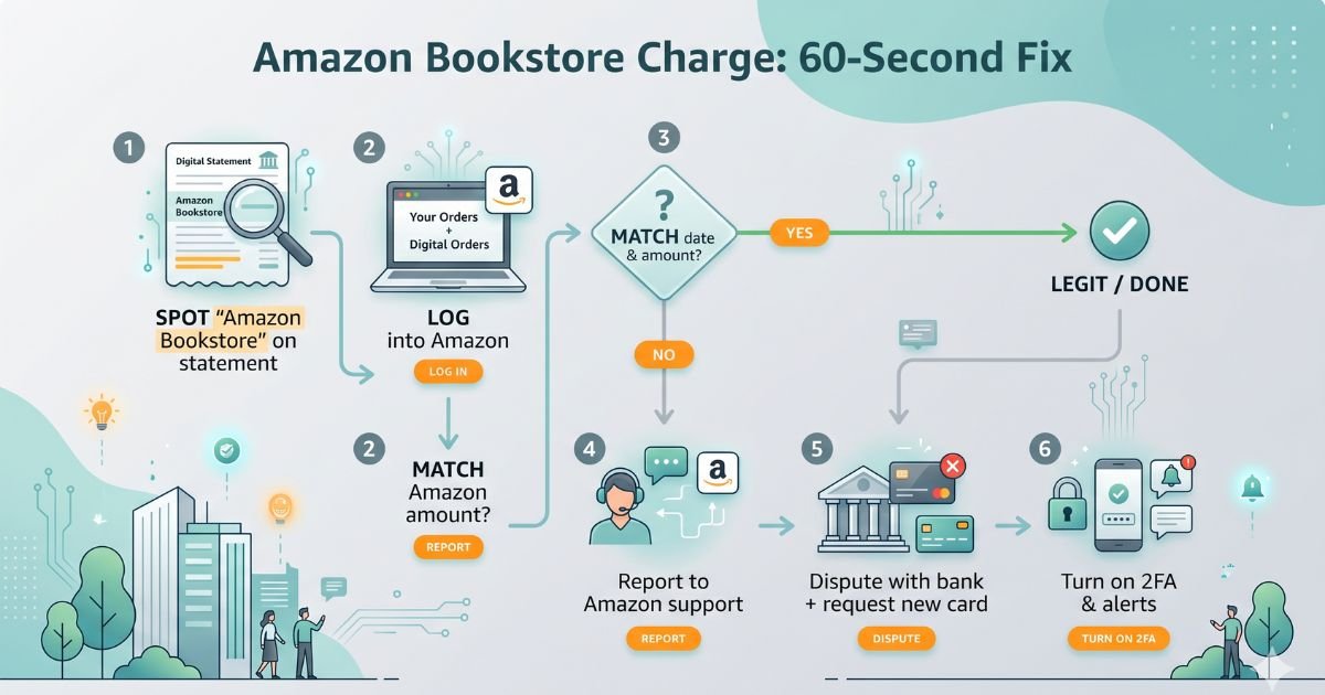 Amazon Bookstore Charge: 60-Second Fix