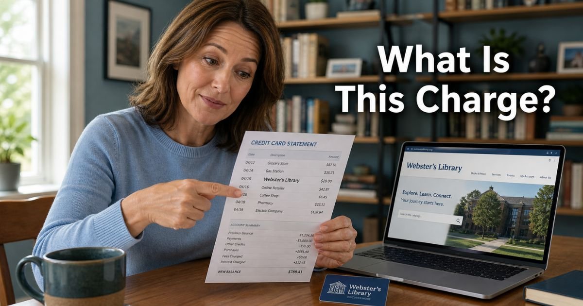 Webster's Library Charge on Credit Card