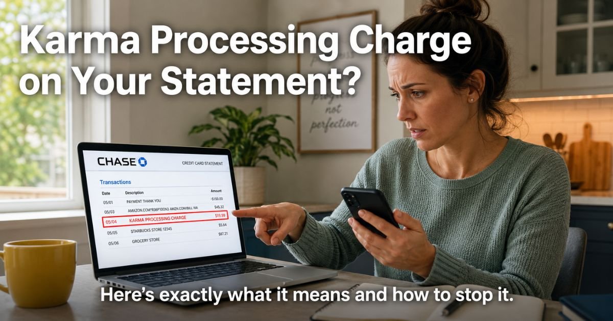 Karma Processing Charge on Credit Card
