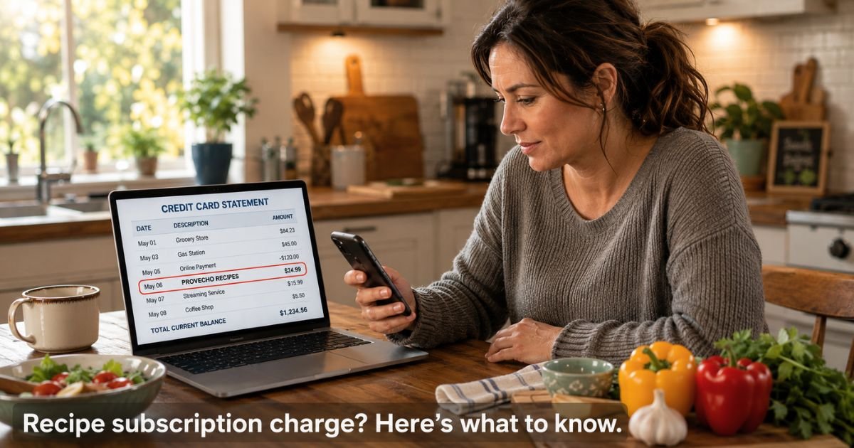 Provecho Recipes Charge on Credit Card