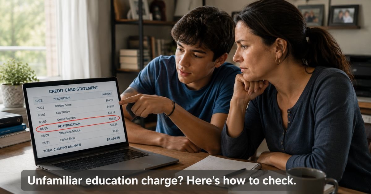 Reef Education Charge on Credit Card
