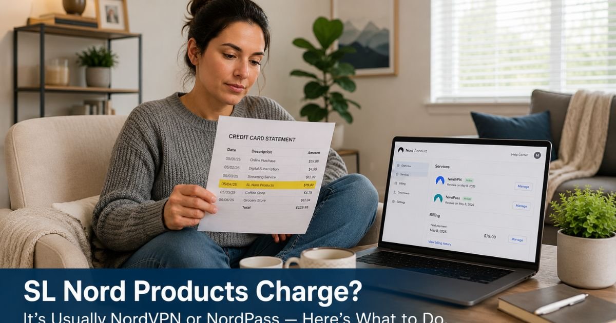 SL Nord Products Charge on Credit Card