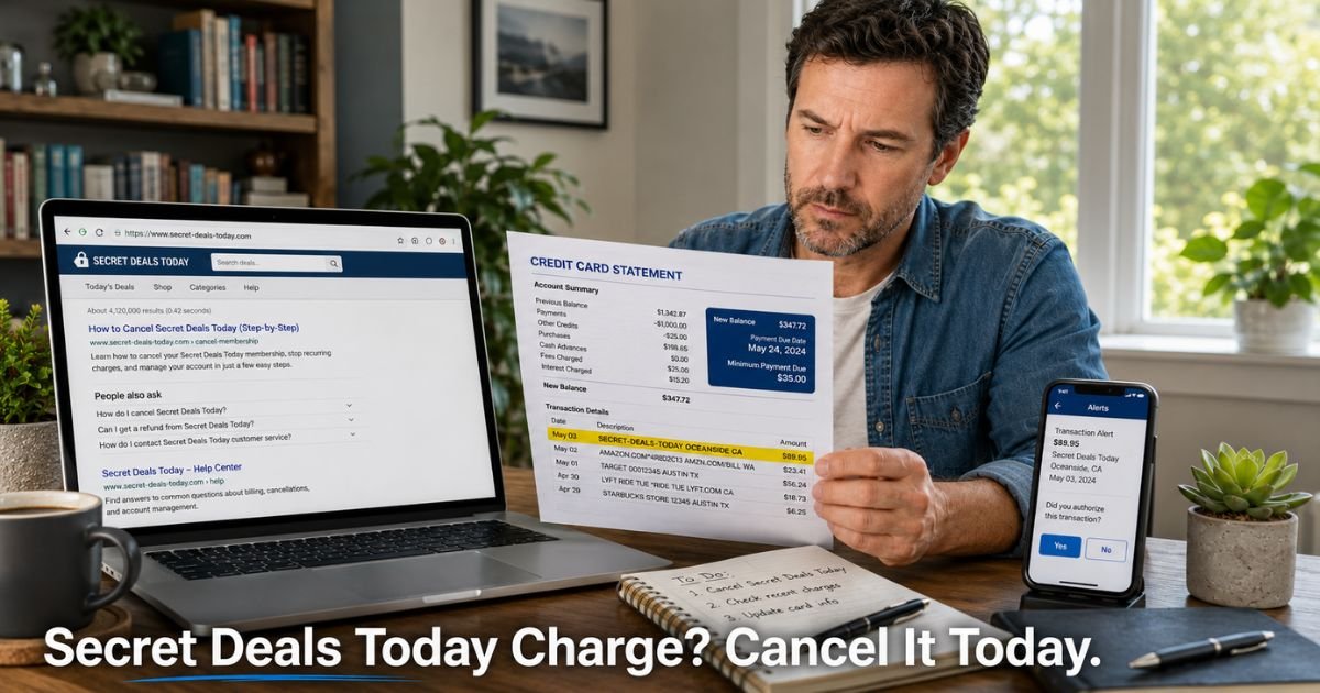 Secret Deals Today Charge on Credit Card