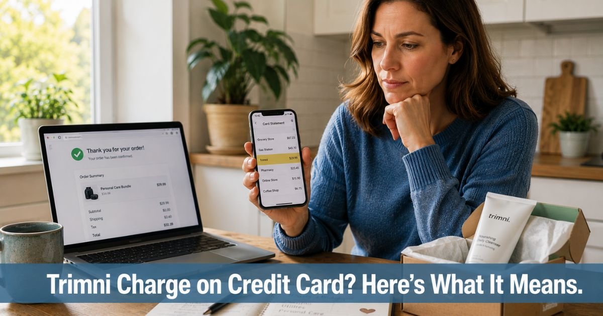 Trimni Charge on Credit Card