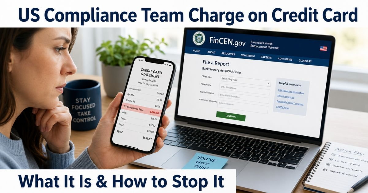 US Compliance Team Charge on Credit Card