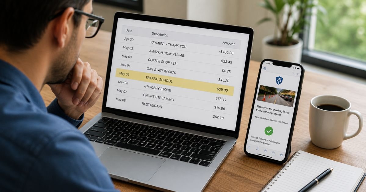 5 Dollar Traffic School Charge on Credit Card