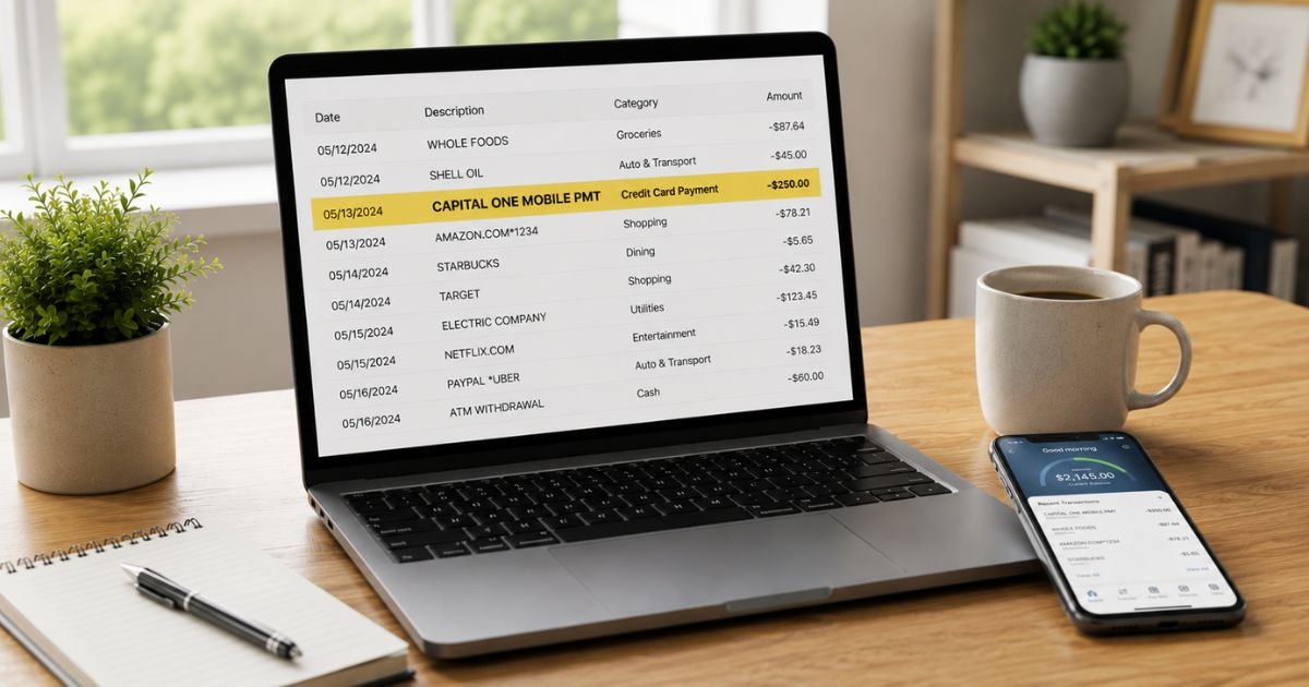 Capital One Mobile Pmt Charge on Bank Statement