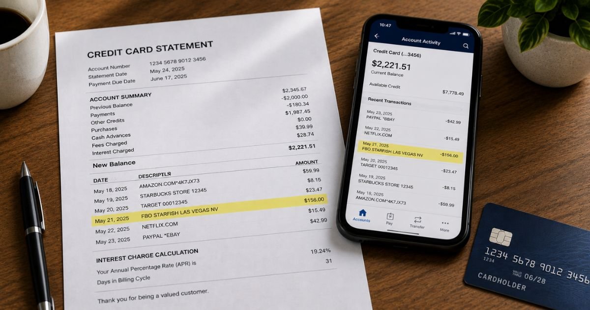 FBO Starfish Charge on Bank Statement