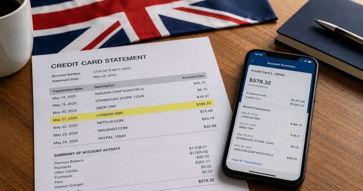 London GBR Credit Card Charge on Bank Statement