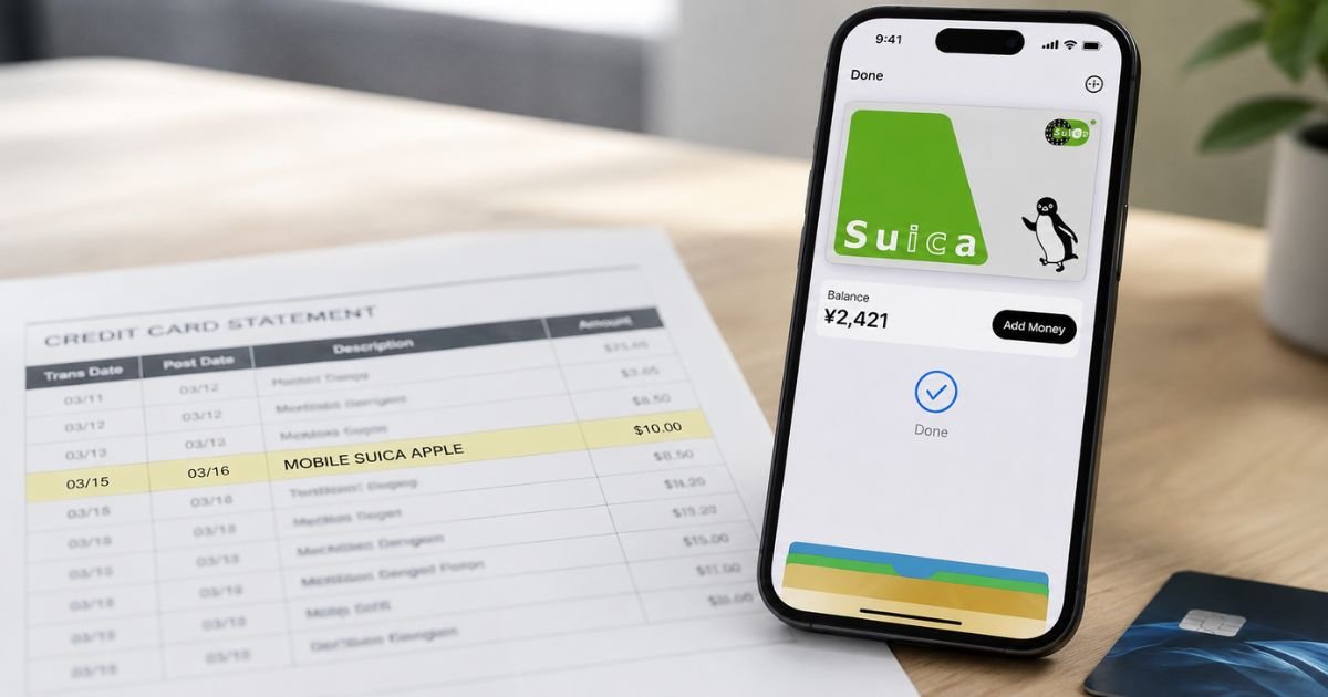 Mobile Suica Apple Charge on Credit Card