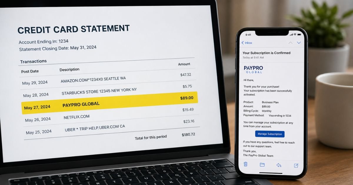 PayPro Global Charge on Credit Card