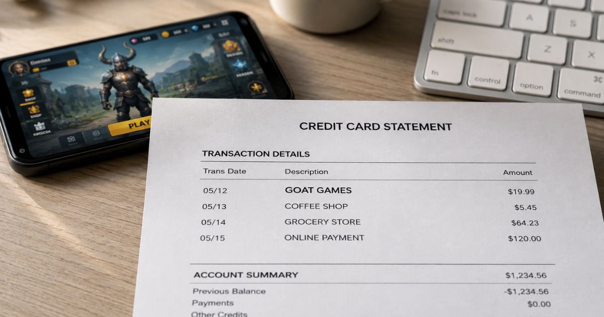 Goat Games Charge on Credit Card