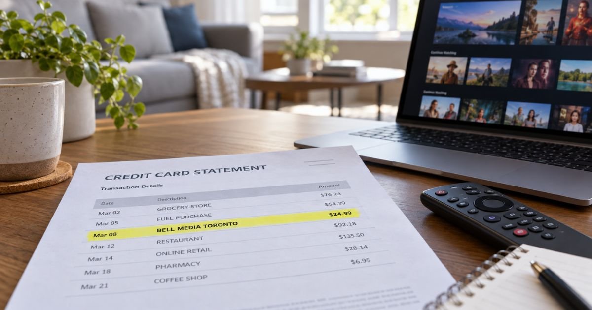 Bell Media Charge on Credit Card