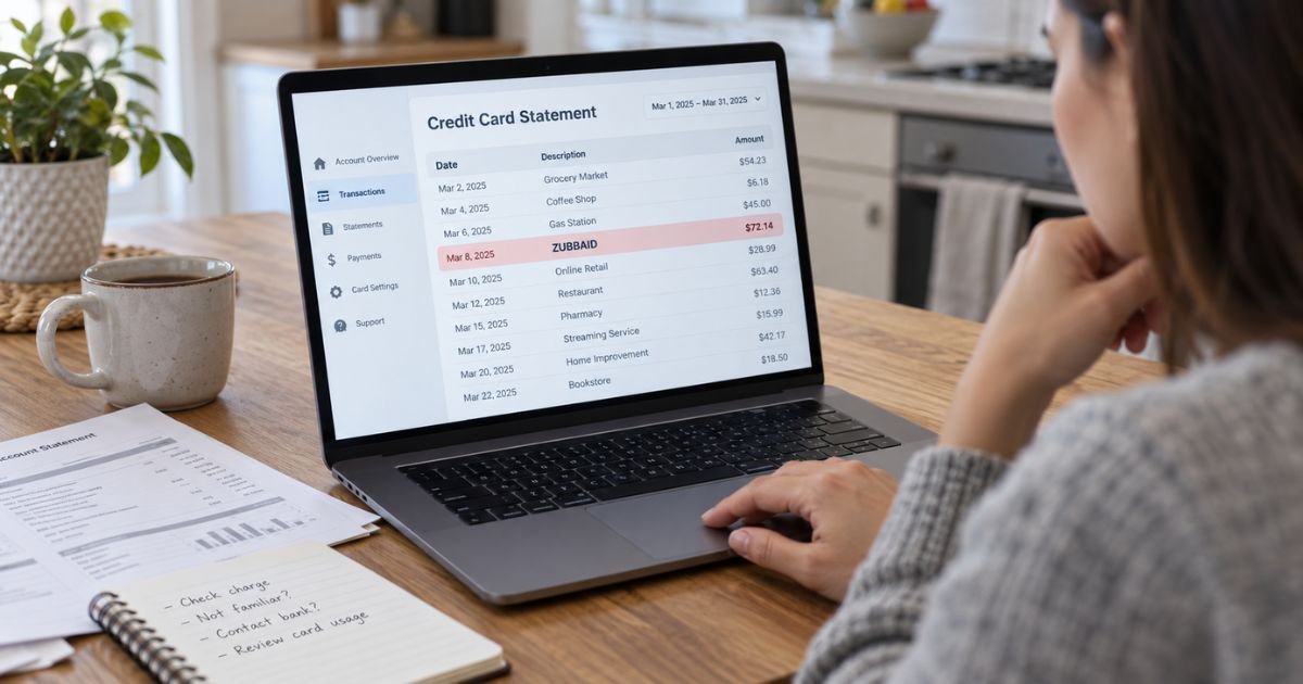 Zubbaid Charge on Credit Card